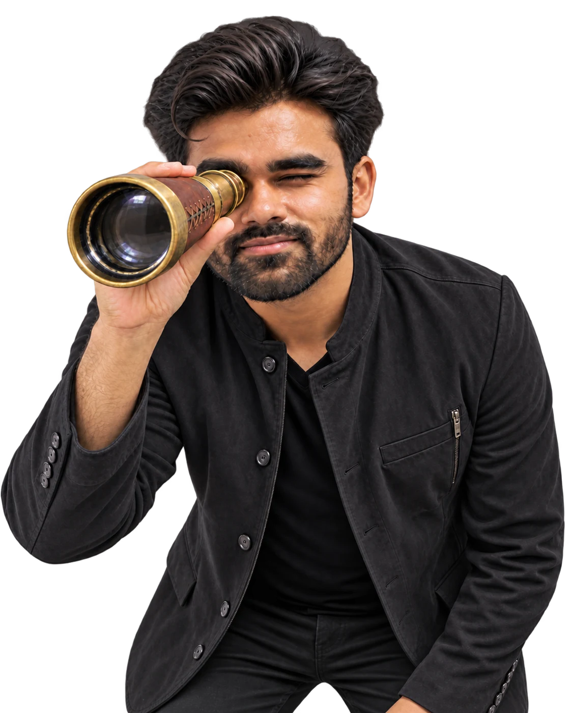 Won Ads founder looking through a telescope